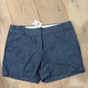 J. Crew Women's Chambray Blue Chino Shorts
